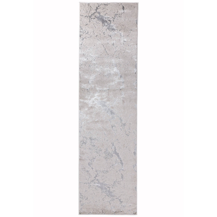 Tappeto Aurora astratto grigio e argento corsia