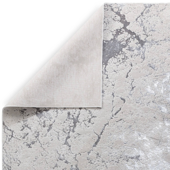 Rug Aurora abstract grey silver white 200x290 cm