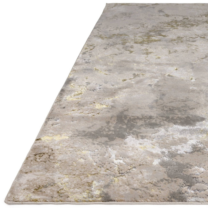 Rug Aurora abstract beige grey gold white 80x150