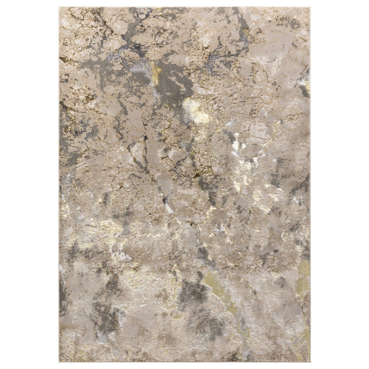 Tappeto Aurora astratto beige e oro 120x170 cm