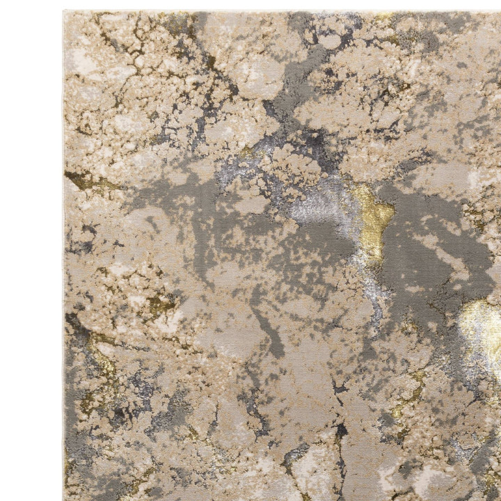Rug Aurora abstract beige gold grey 200x290 cm