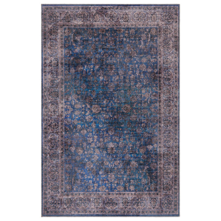Rug Kaya all-over floral blue taupe 160x230 cm