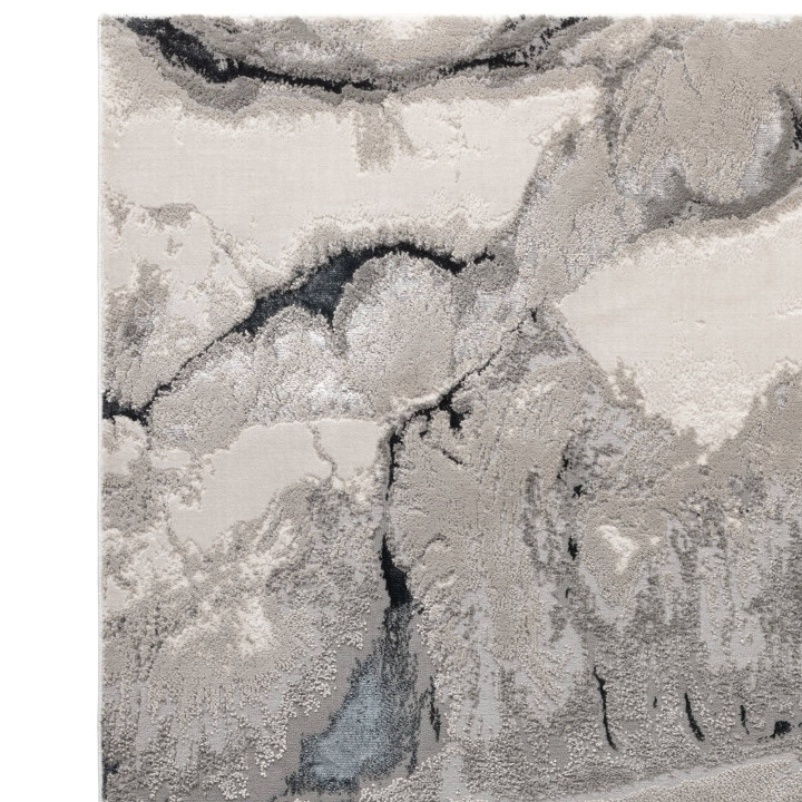 Rug Aurora abstract light grey dark grey silver