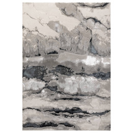 Tappeto Aurora astratto grigio e argento 200x290