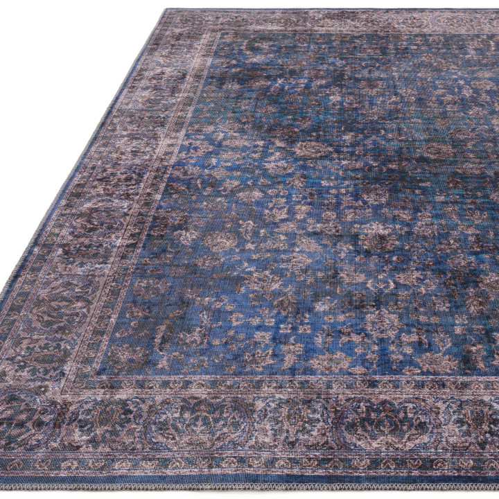Rug Kaya all-over floral blue taupe 160x230 cm