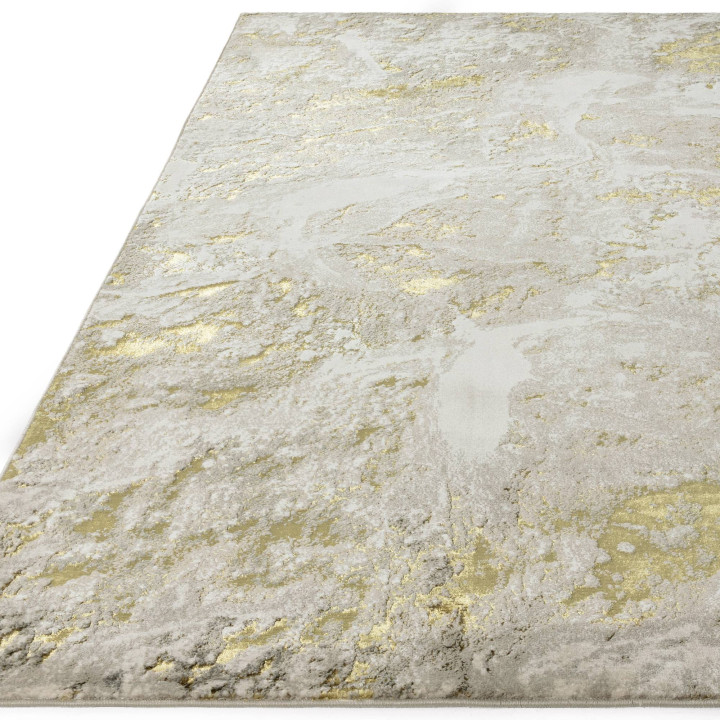 Rug Aurora abstract gold gray white 120x170 cm