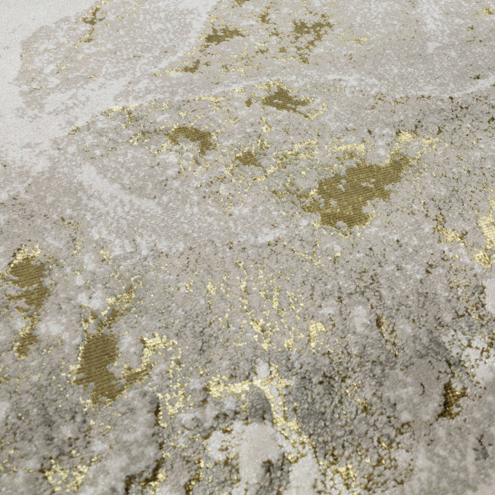 Rug Aurora abstract light grey dark grey gold wh