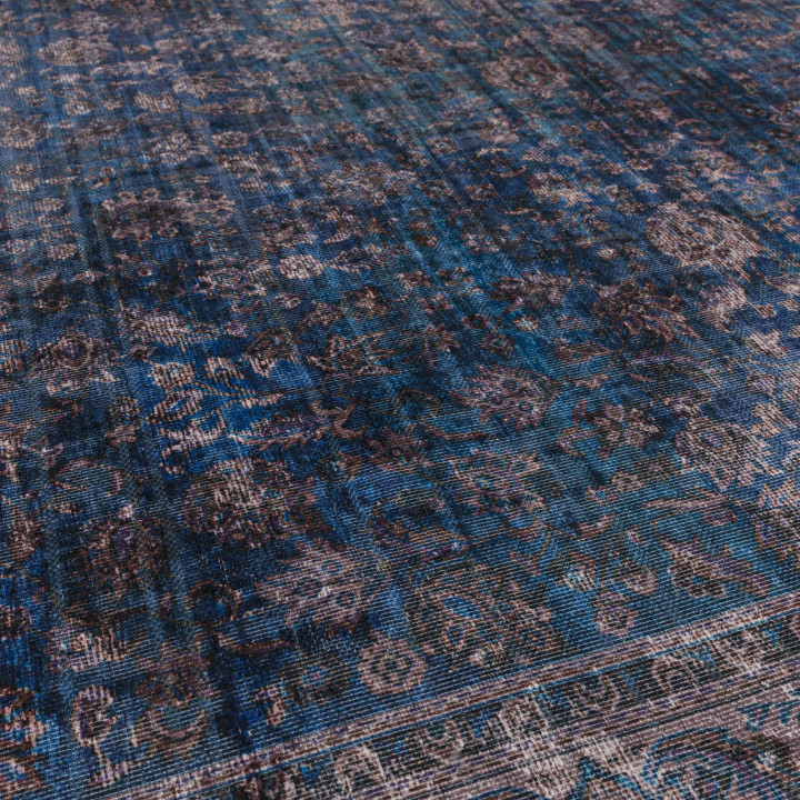Rug Kaya all-over floral blue taupe 160x230 cm