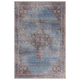 Rug Kaya non-floral medallion blue beige taupe 1
