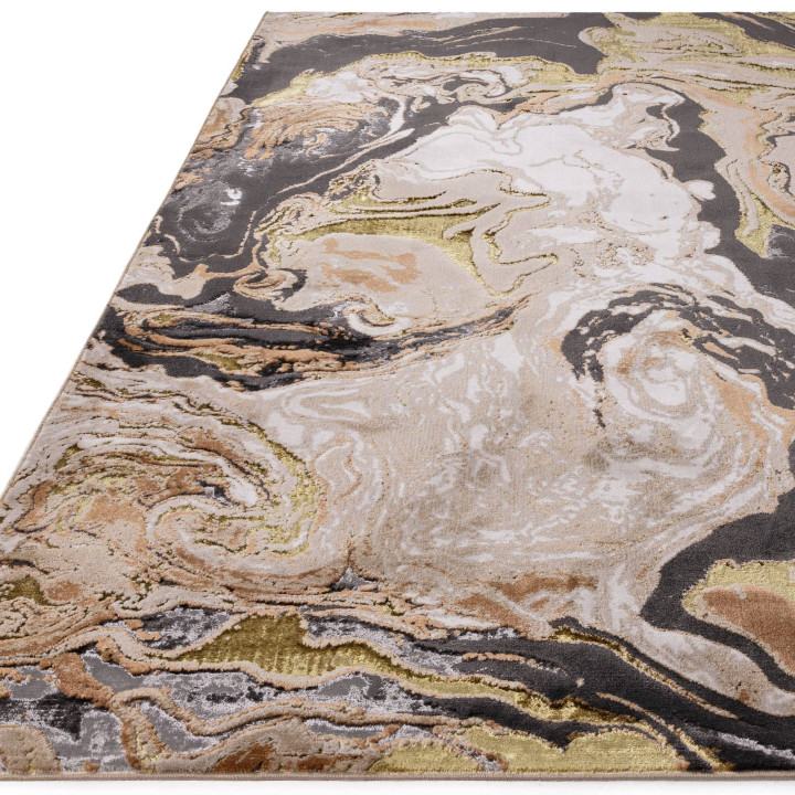 Tappeto Aurora astratto grigio antracite e beige