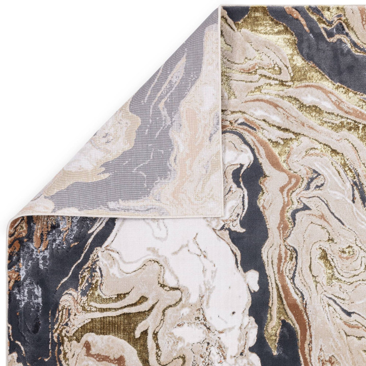 Tappeto Aurora astratto oro e marrone 200x290 cm