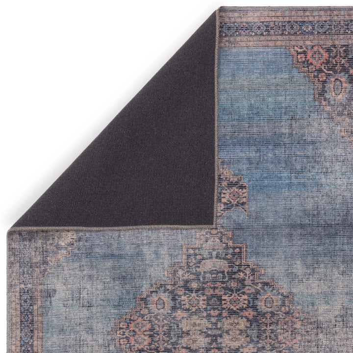 Rug Kaya non-floral medallion blue beige taupe 1