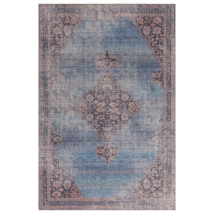 Tappeto Kaya medaglione blu e azzurro 160x230 cm