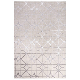 Tappeto Aurora geometrico grigio chiaro e beige