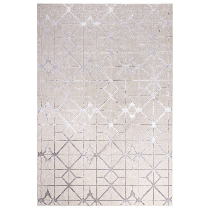Tappeto Aurora geometrico grigio chiaro e beige
