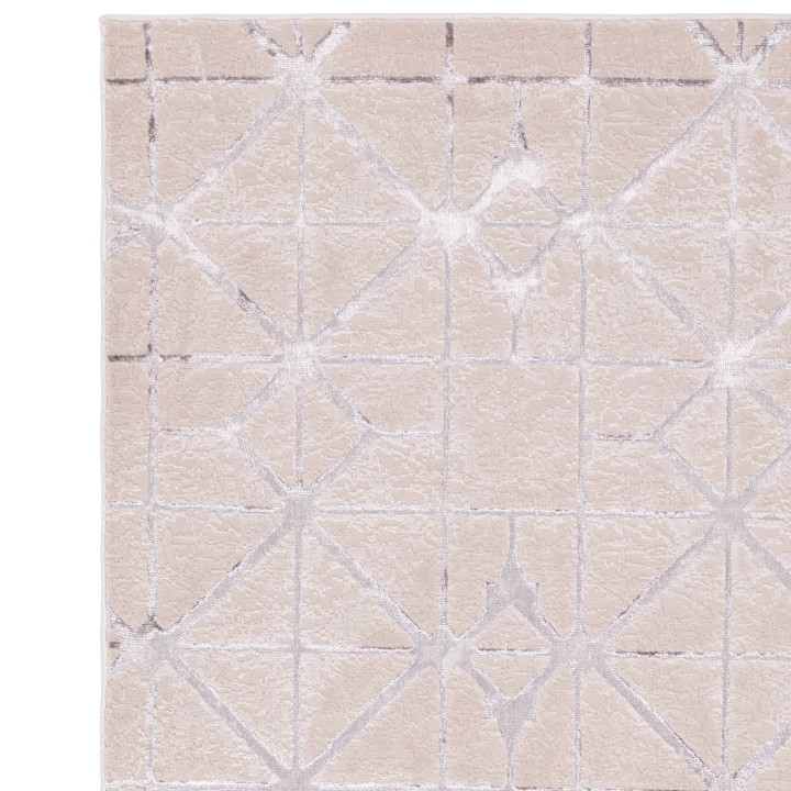 Tappeto Aurora geometrico grigio chiaro e beige