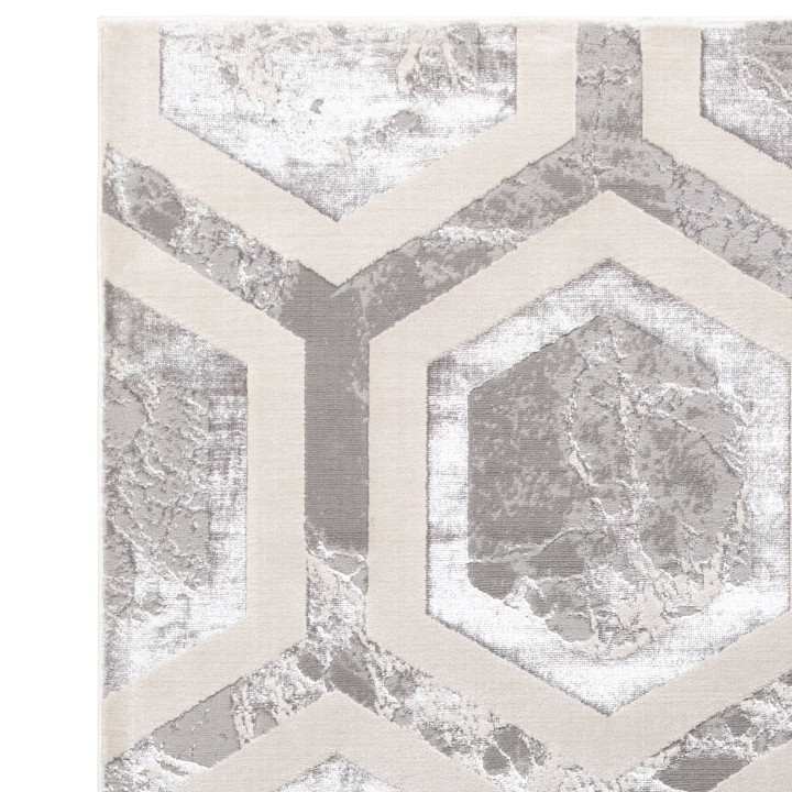 Rug Aurora geometric light grey dark grey silver