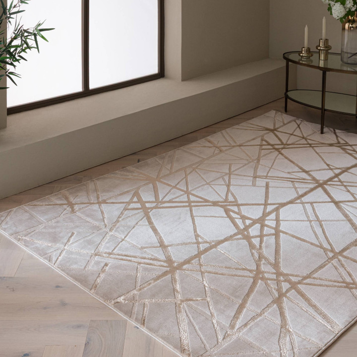 Rug Aurora abstract light gold beige 120x170 cm