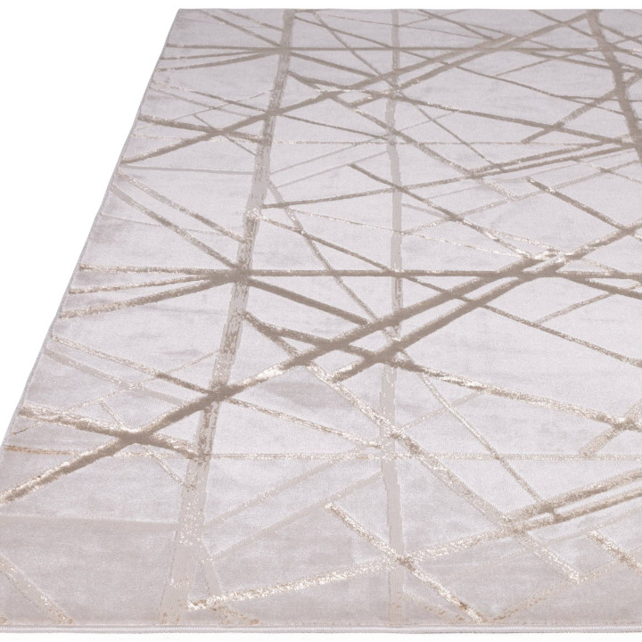 Tappeto Aurora astratto oro e beige 200x290 cm