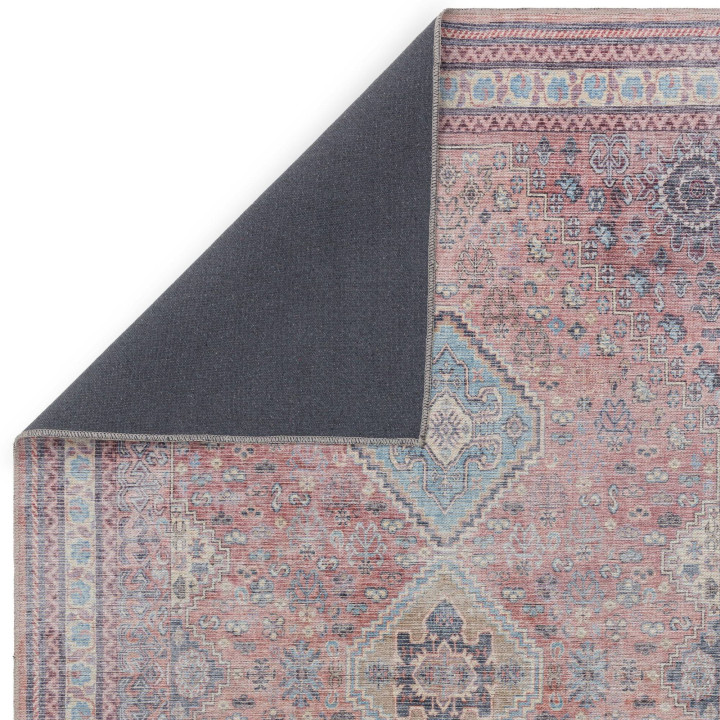 Rug Kaya stylized red light blue beige 120x170 c