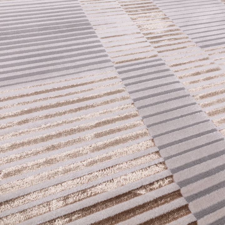 Tappeto Aurora geometrico grigio e beige 80x150