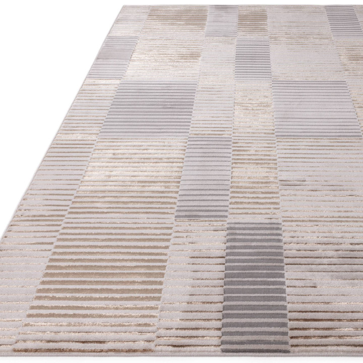 Tappeto Aurora geometrico grigio chiaro e grigio