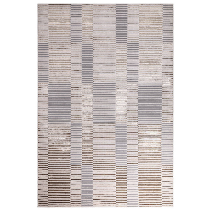 Tappeto Aurora geometrico grigio chiaro e beige