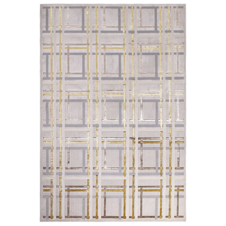 Tappeto Aurora geometrico grigio chiaro e grigio