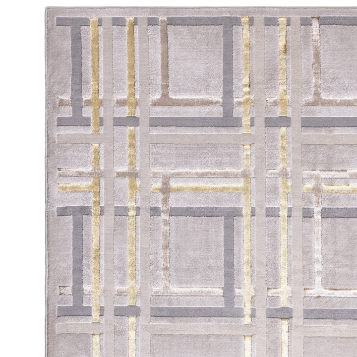 Tappeto Aurora geometrico grigio chiaro e grigio