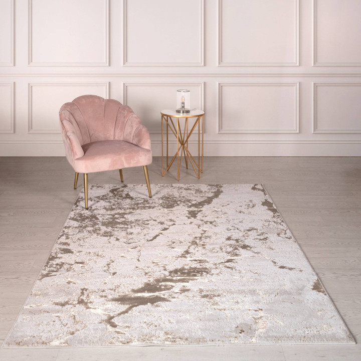 Tappeto Aurora astratto oro e beige corsia 66x24