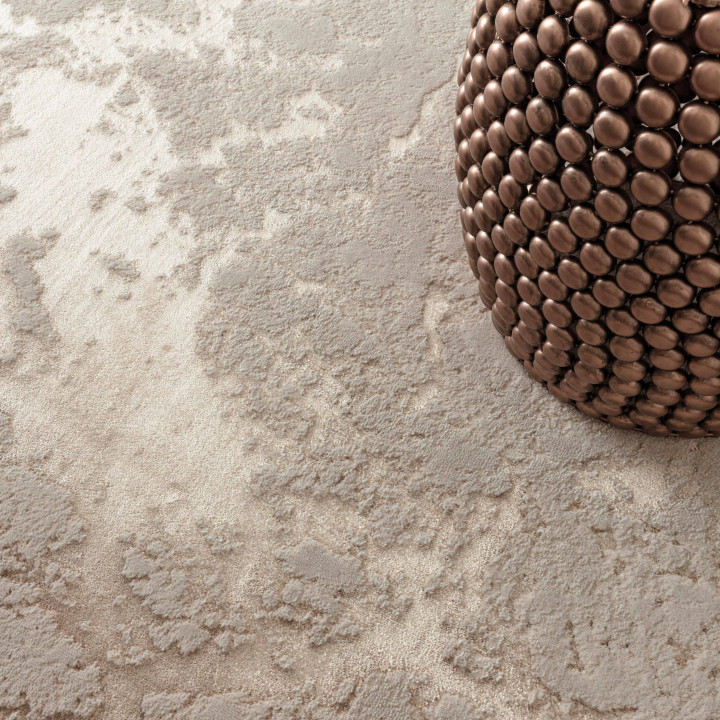 Tappeto Aurora astratto oro e beige 80x150 cm