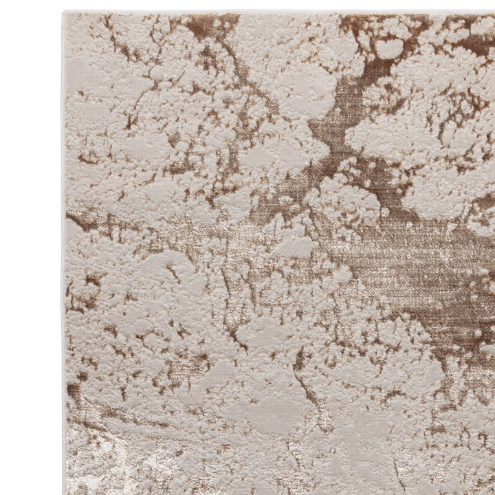 Rug Aurora abstract gold beige light brown 80x15
