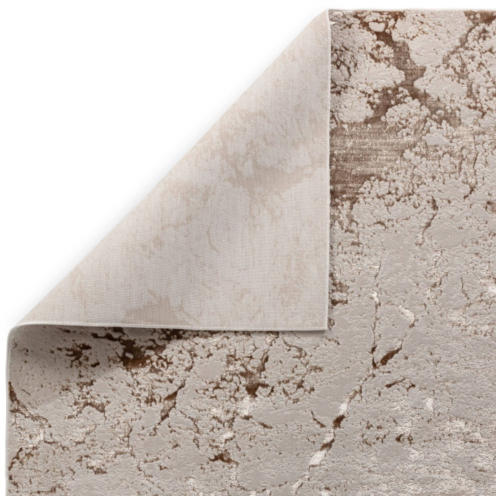 Tappeto Aurora astratto oro e beige 80x150 cm