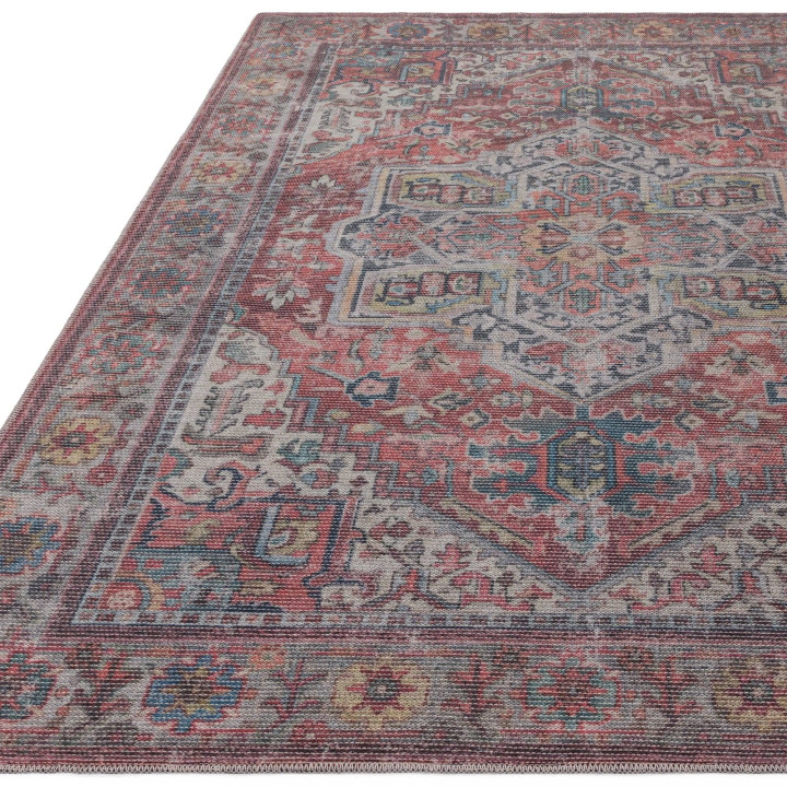 Tappeto Kaya stilizzato rosso e blu 120x170 cm