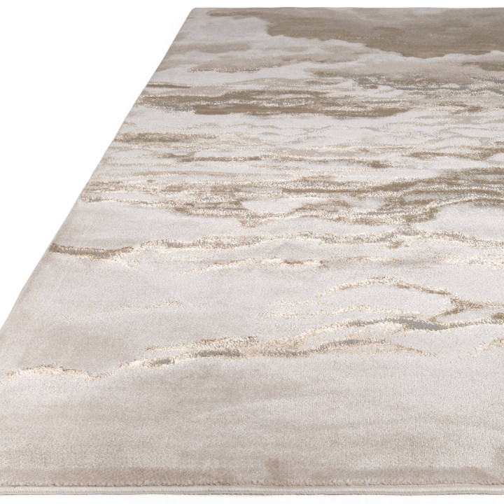 Tappeto Aurora astratto beige e oro 80x150 cm