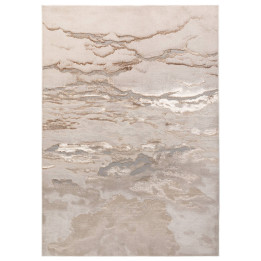 Rug Aurora abstract beige gold light grey 120x17