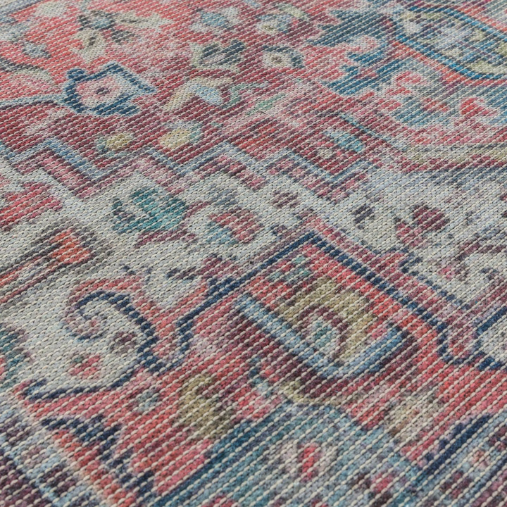 Tappeto Kaya stilizzato rosso e blu 120x170 cm