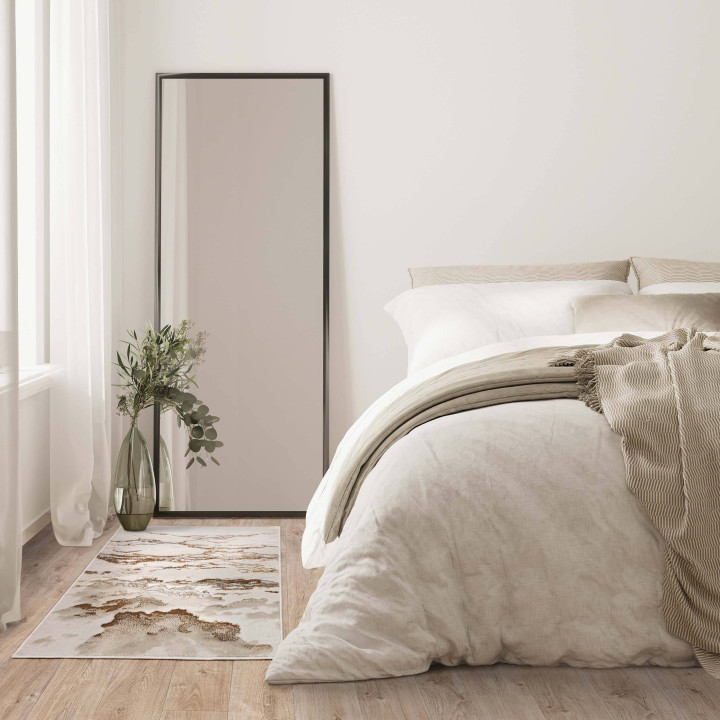 Rug Aurora abstract beige light gold light grey