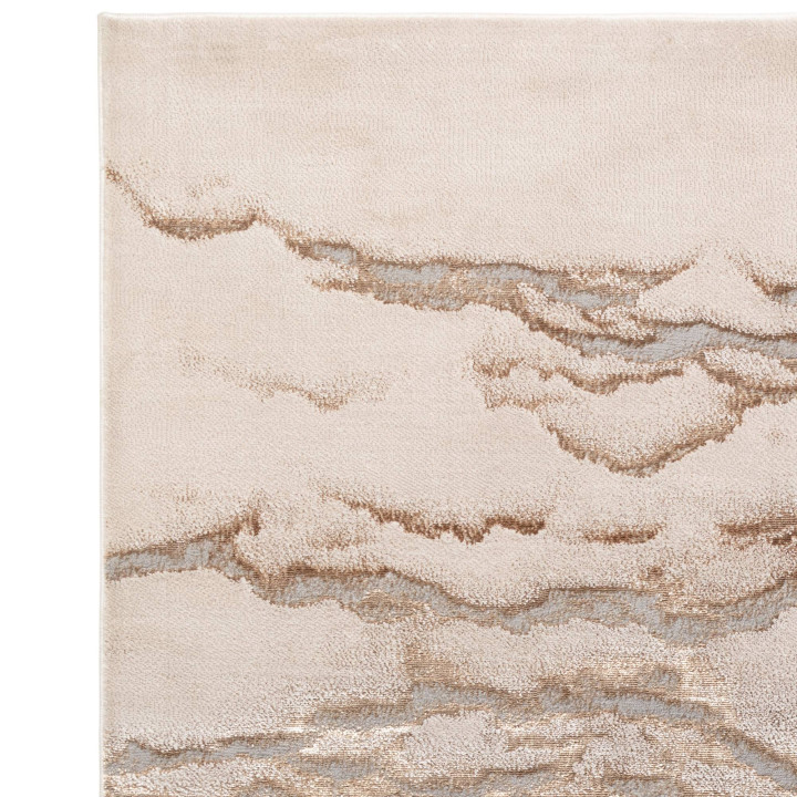 Tappeto Aurora astratto beige e oro 240x340 cm