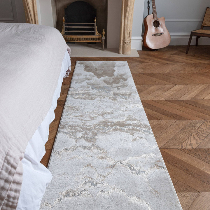 Tappeto Aurora astratto beige e oro 240x340 cm