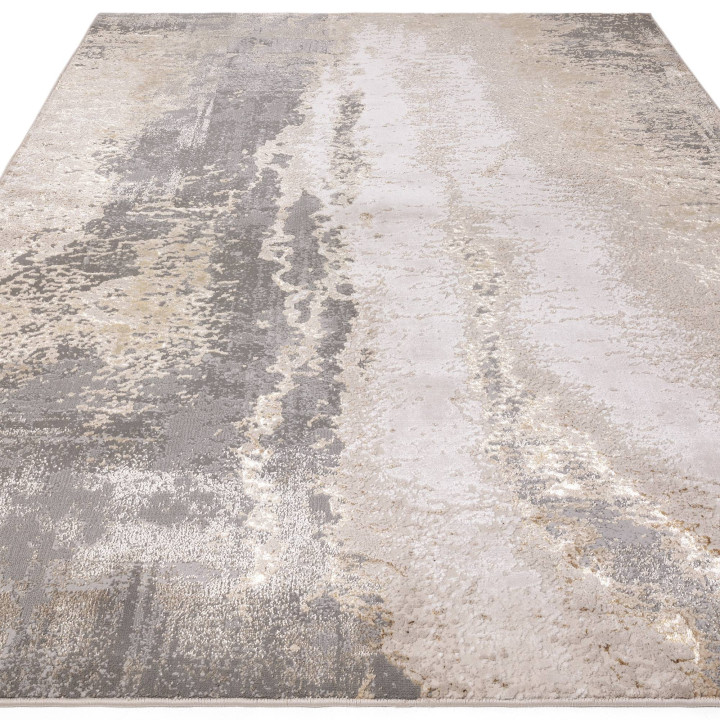 Tappeto Aurora astratto grigio e beige 160x230 c