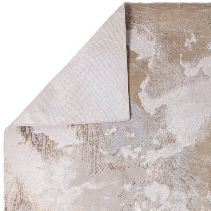 Tappeto Aurora astratto oro e grigio 160x230 cm