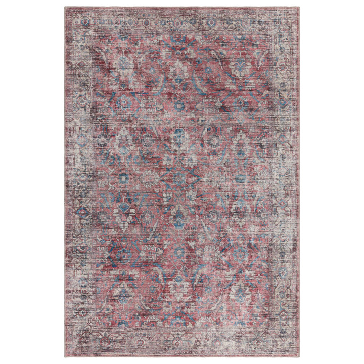 Tappeto Kaya floreale rosso e blu 120x170 cm