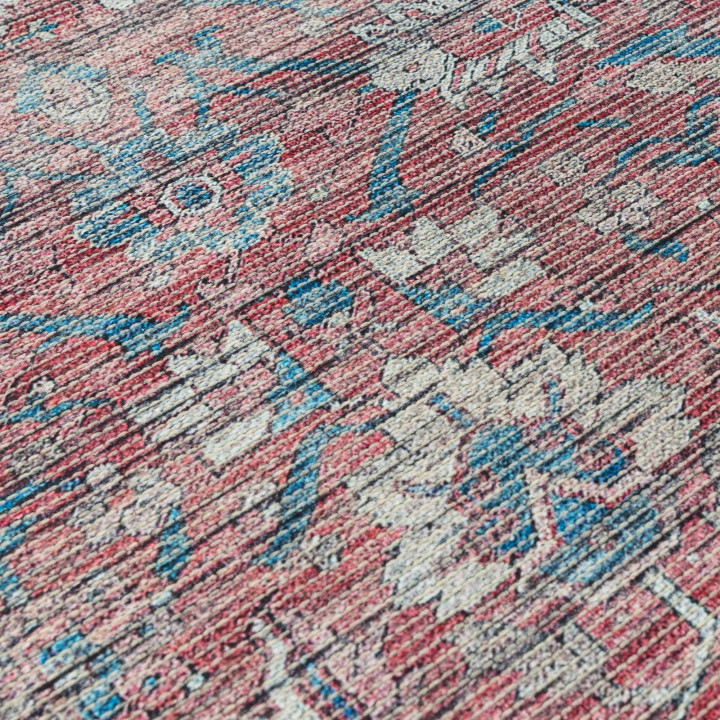 Tappeto Kaya floreale rosso e blu 120x170 cm