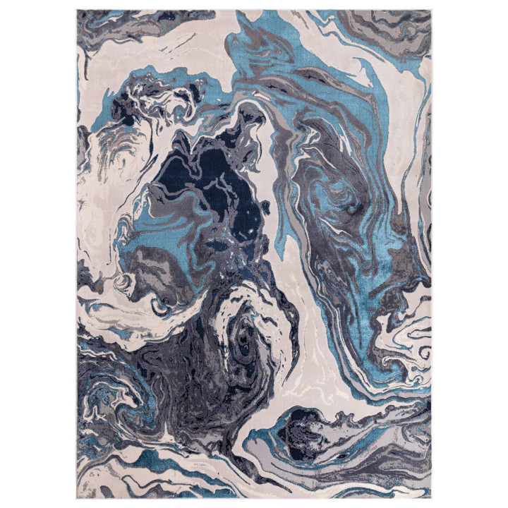 Tappeto Aurora astratto blu e azzurro 120x170 cm