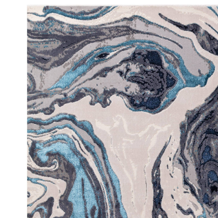 Tappeto Aurora astratto blu e azzurro 120x170 cm