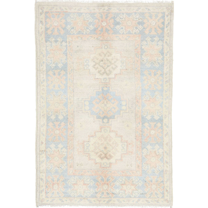 Hand Made Rug Kazak Afghanistan 62x91 Cream Lig