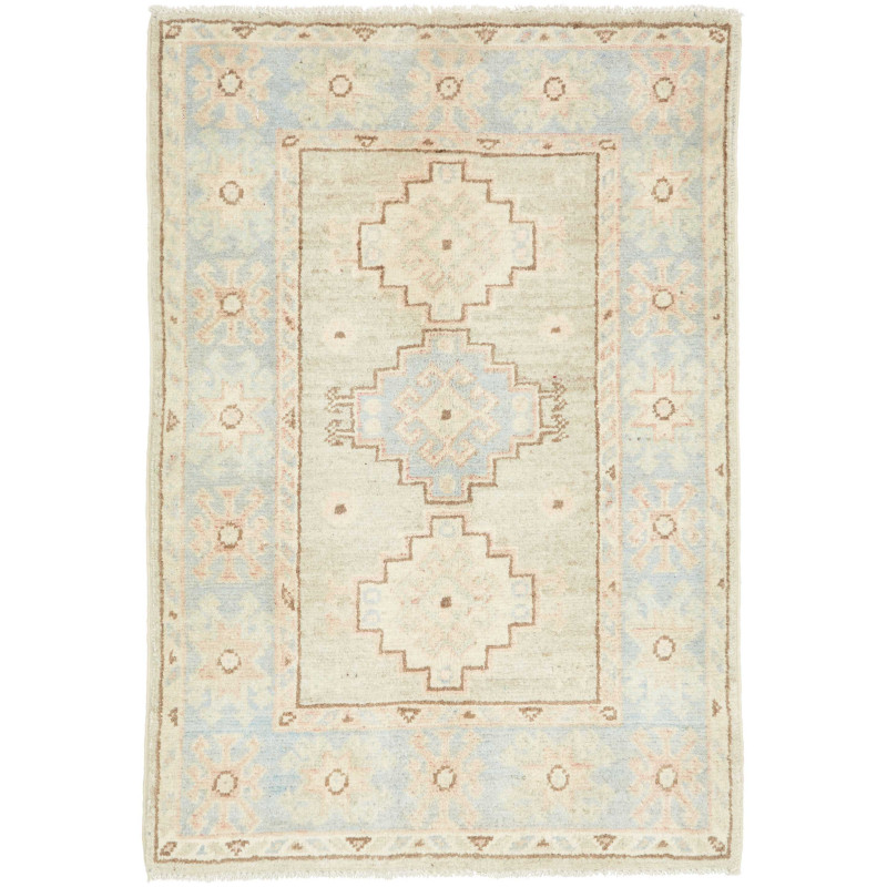 Hand Made Rug Kazak Afghanistan 64x92 Pale Blue