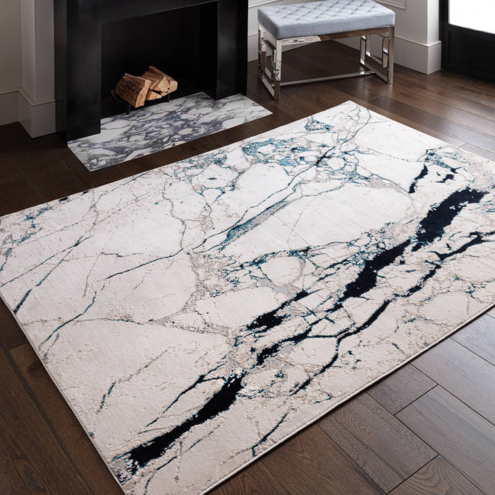 Rug Aurora abstract beige blue grey 160x230 cm