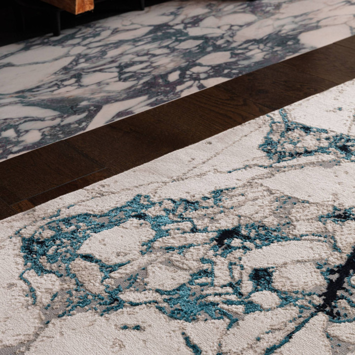 Rug Aurora abstract beige blue grey 160x230 cm